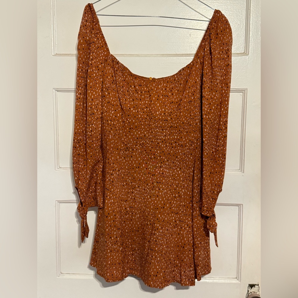 Burnt Orange Floral Dress